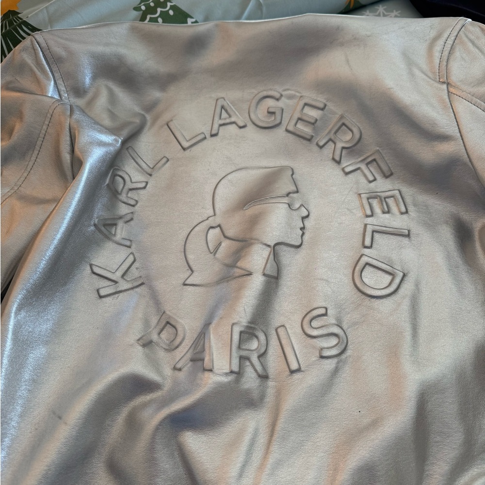 Zip-front Metallic Bomber Jacket